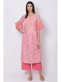 Biba - Pink Straight Kurta