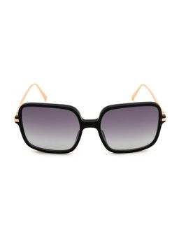 Chopard - Shiny Black Acetate Frame and Purple Colored Lens Sunglass (58)