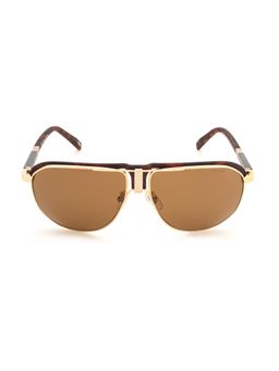 Chopard - Shiny Light Gold-Shiny Brown Demi Alloy Metal Frame and Brown Colored Lens Sunglass (62)