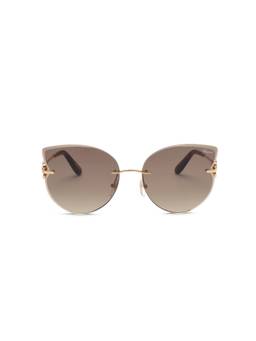 Chopard - Shiny Gold Alloy Metal Frame and Brown Gradient Colored Lens Sunglass (61)