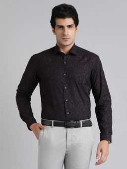 Greenfibre - Wine Printed Slim Fit Shirt