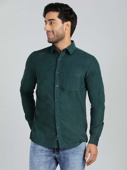 JadeBlue - Green Solid Slim Fit Shirt