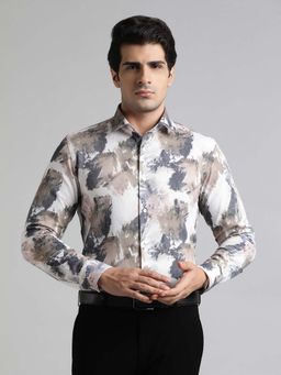 Wyre - Brown Printed Slim Fit Shirt