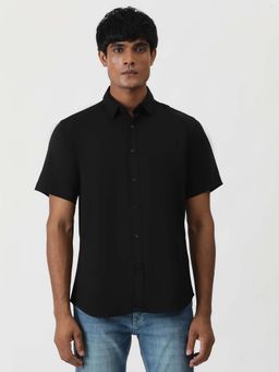 Greenfibre - Black Solid Slim Fit Shirt
