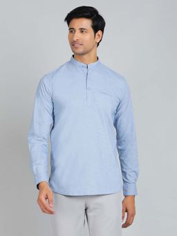 JadeBlue - Blue Solid Slim Fit Shirt