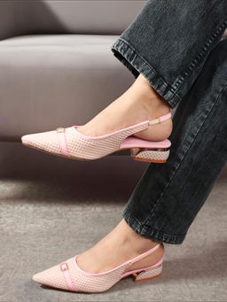 Carlton London - Pink Party Slip On Women Heeled Mules