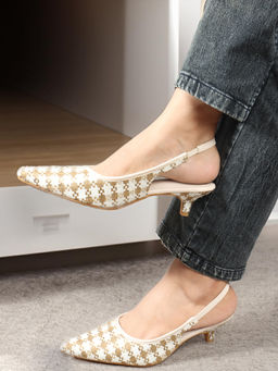 Carlton London - Brown Party Slip On Women Heeled Mules