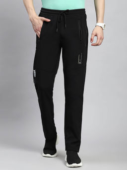 Monte Carlo - Black Solid Regular Fit Track Pant