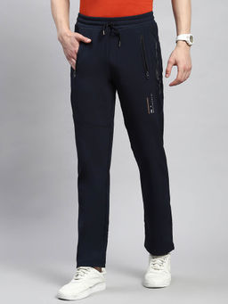 Monte Carlo - Blue Solid Regular Fit Track Pant