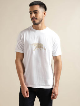 Andamen - Mens White Half Sleeves Round Neck Regular Fit T-Shirt