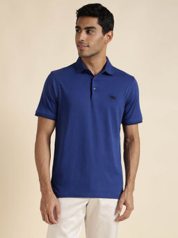 Andamen - Mens Navy Blue Half Sleeves Collar Neck Regular Fit Polo T-Shirt