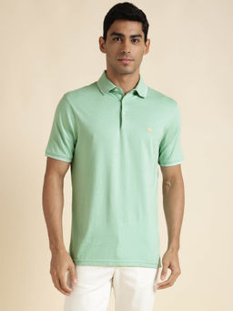 Andamen - Mens Green Half Sleeves Collar Neck Regular Fit Polo T-Shirt