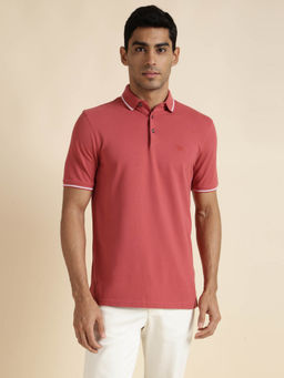 Andamen - Mens Red Half Sleeves Collar Neck Regular Fit Polo T-Shirt