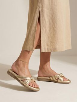 Monrow - Women Olyra Gold Sandals