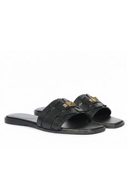 Saint G - Women Pyramid Stud Black Leather Flats