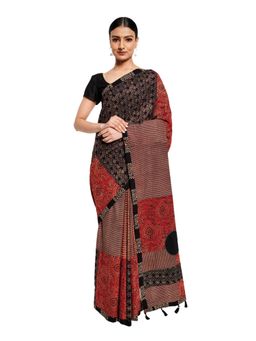 Fabindia - Cotton Ajrakh Sari (Red)