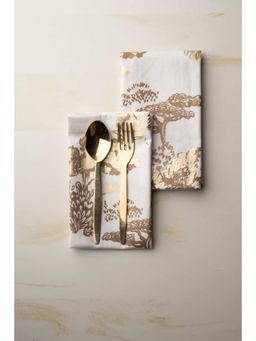 Freedom Tree - Wilderness Song Pure Cotton Neutral Gold Dinner Napkin - Set Of 4