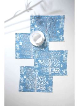 Freedom Tree - Kadamba Cotton Duck Soft Blue Table Mat-Set Of 4