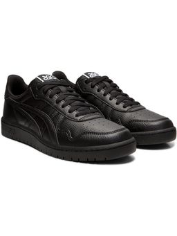 ASICS - Black Synthetic Leather Round Toe Sneakers