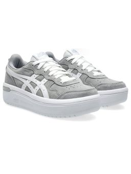 ASICS - Grey Leather Round Toe Sneakers