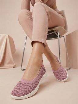 Carlton London - Pink Flyknit Round Toe Ballerina