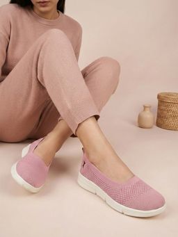 Carlton London - Pink Flyknit Round Toe Ballerina