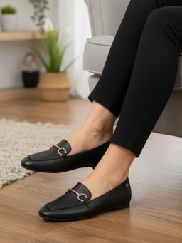 ELLE - Black Synthetic Round Toe Loafers