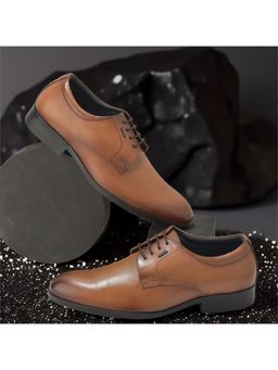 WOODLAND - Tan Leather Round Toe Derbis