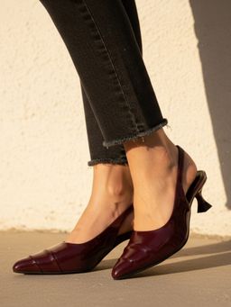 Iconics - Wine Synthetic Pointed Toe Heels