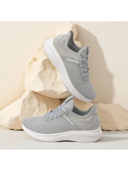 WOODLAND - Grey Mesh Round Toe Sneakers