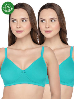 Inner Sense - Organic Cotton Antimicrobial Seamless Everyday Bras (Pack Of 2)-Green