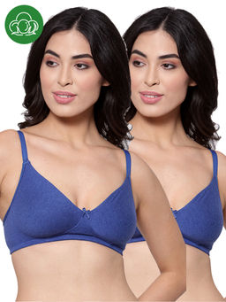 Inner Sense - Organic Cotton Antimicrobial Seamless Everyday Bras (Pack Of 2)-Navy Blue
