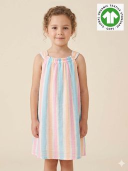 SWEETLIME BY AS - Multicoloured Striped A-Line Dress