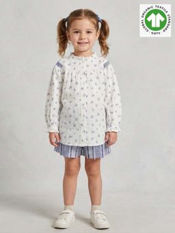 SWEETLIME BY AS - Blue Floral Printed Top