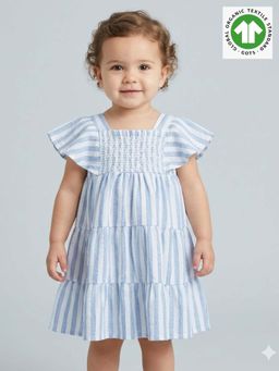 SWEETLIME BY AS - Blue and White Striped Dress