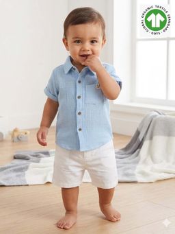 SWEETLIME BY AS - Sky Blue Solid Shirt