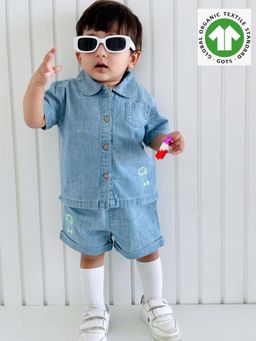 SWEETLIME BY AS - Blue Cotton Denim Shirt
