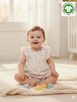 SWEETLIME BY AS - White Cotton Printed Top and Shorts
