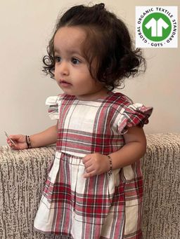 SWEETLIME BY AS - Red Cotton Checks Top and Shorts (Set of 2)