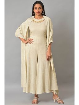 W - Solid Jumpsuit Beige