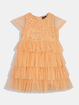 Bella Moda - Round Neck Fit & Flair Party Wear Girls Dress