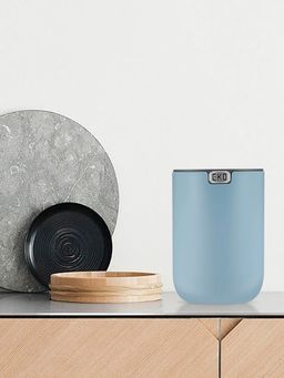 OBSESSIONS - Stainless Steel Table Dustbin with Fingerprint resistant Titanium Blue