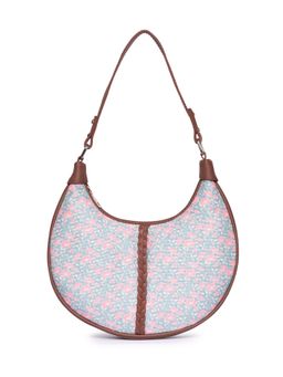 Zouk - Chettinad Floral Blue and Pink Hobo Bag