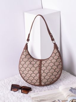Zouk - Fatehpur Fresco Motif Green Hobo Bag