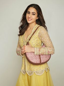 Zouk - Madurai Blossom Floral Pink Hobo Bag