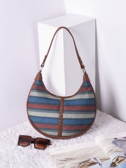 Zouk - Mysore Mosaic Striped Multicolor Hobo Bag
