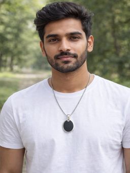 JEWELZ - Men Silver-Toned Table Tennis Bat Pendant Necklace