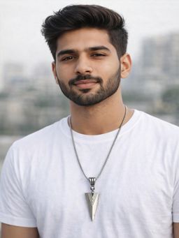 JEWELZ - Men Silver-Toned Arrowhead Pendant Necklace