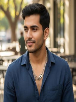 JEWELZ - Men Silver-Toned Unique Clasp Chain Pendant Necklace