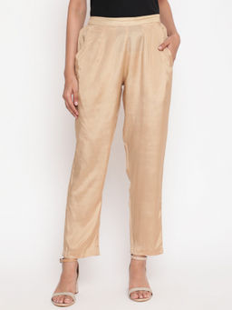 SAVI - Gold Solid Straight Fit Pant